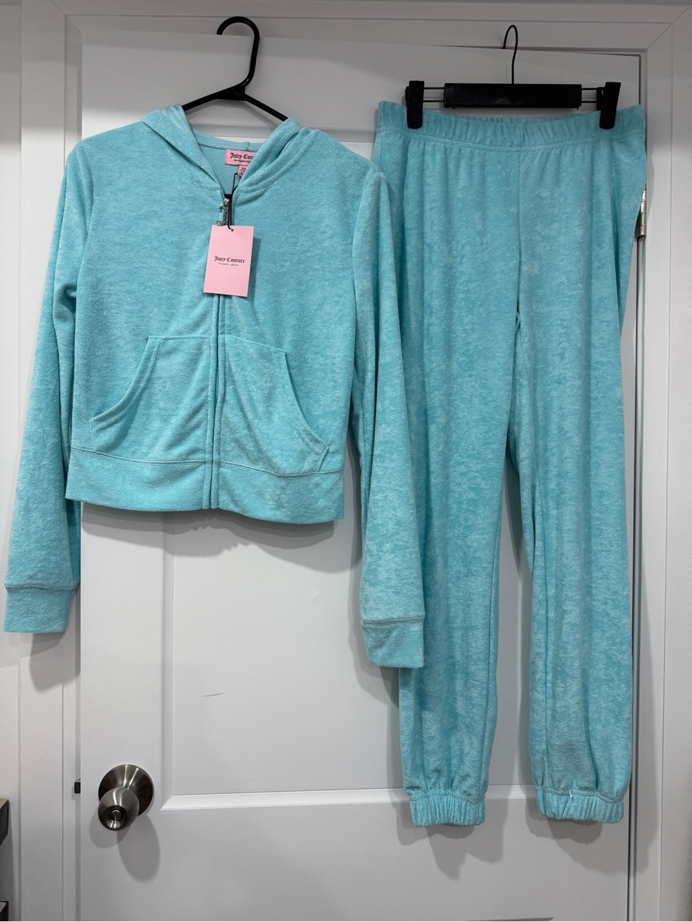 Juicy Couture Aqua Terry Hoodie & Jogger Lounge Set